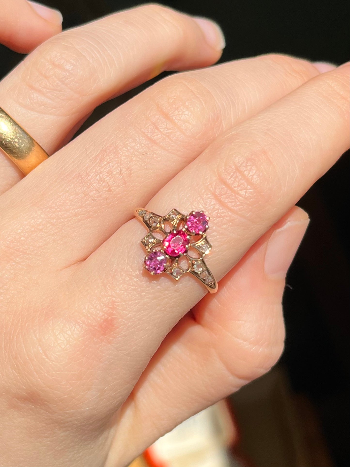 French Antique 18K Ruby and Diamond Ring