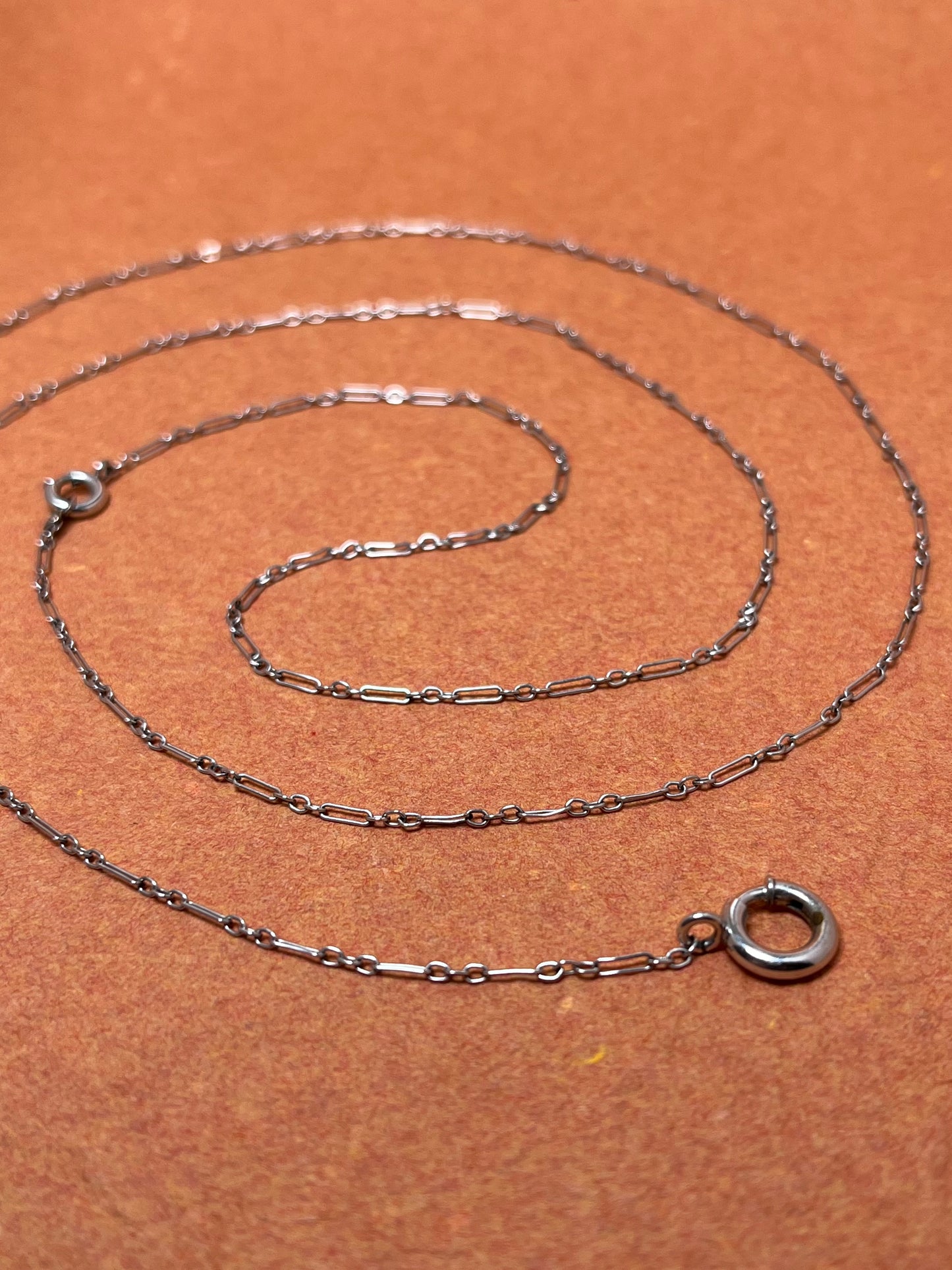 Antique White Gold Filled Lariat Chain
