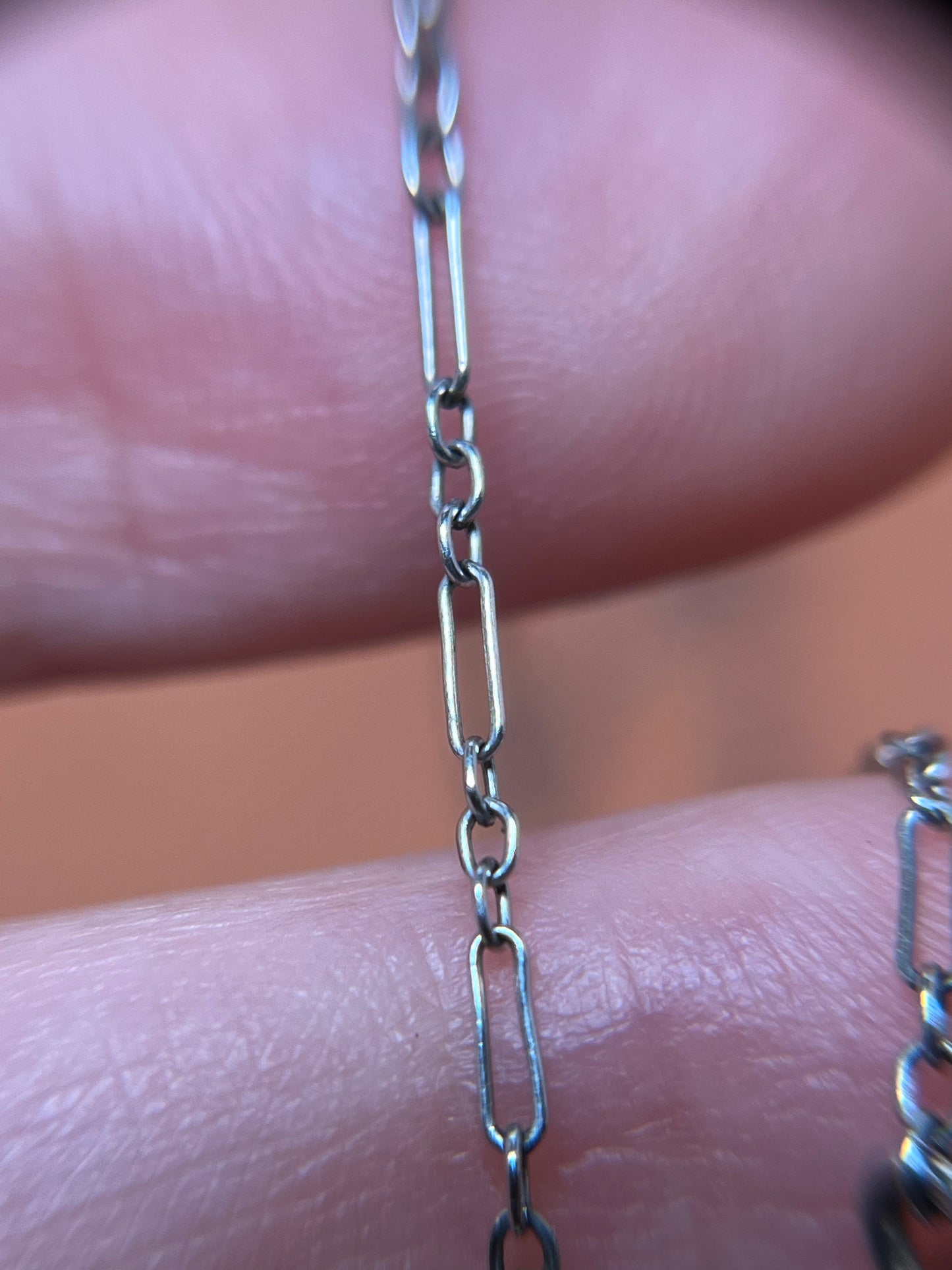 Antique White Gold Filled Lariat Chain