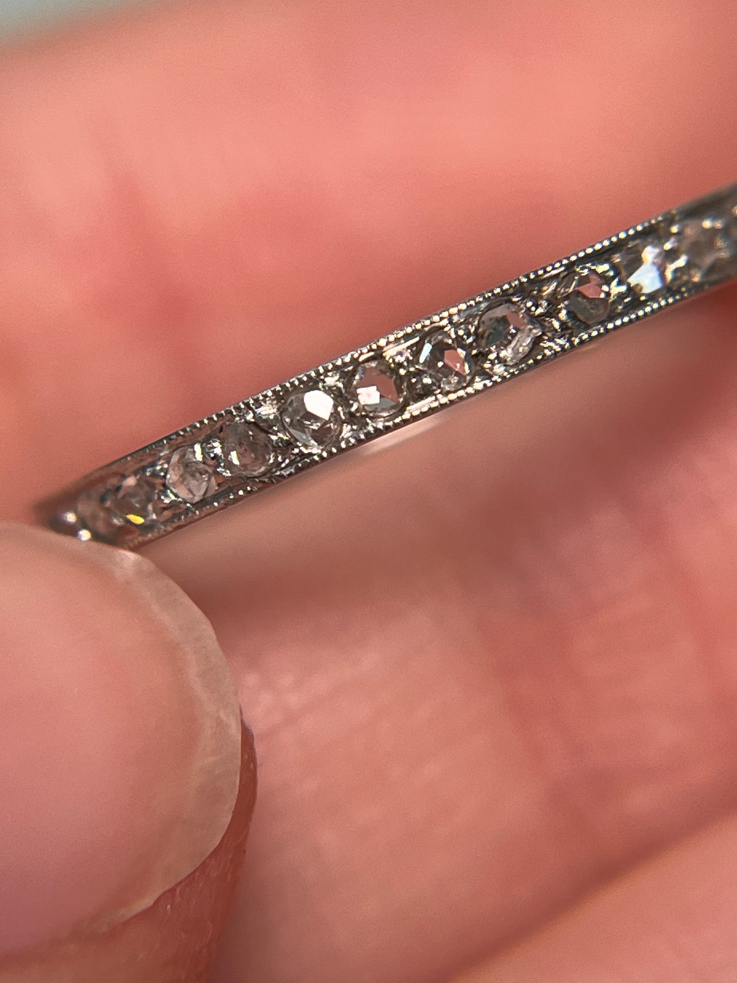 Antique French Art Deco Rose-Cut Diamond Eternity Ring