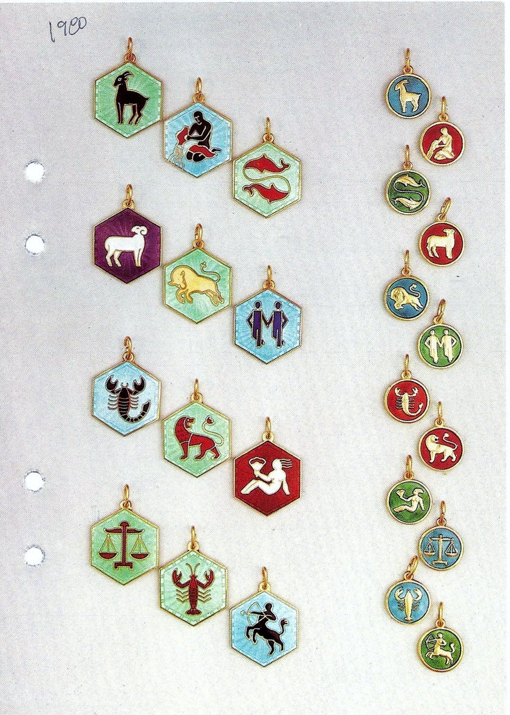 Norwegian Vintage David Andersen Sterling Zodiac Pendant with Enamel