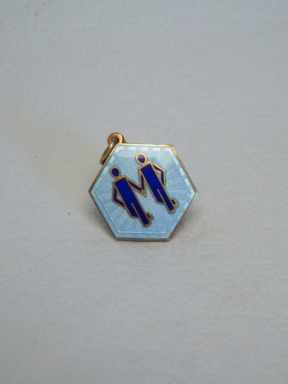 Norwegian Vintage David Andersen Sterling Zodiac Pendant with Enamel