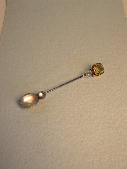 Antique Moonstone, Citrine and Aquamarine Jabot Pin