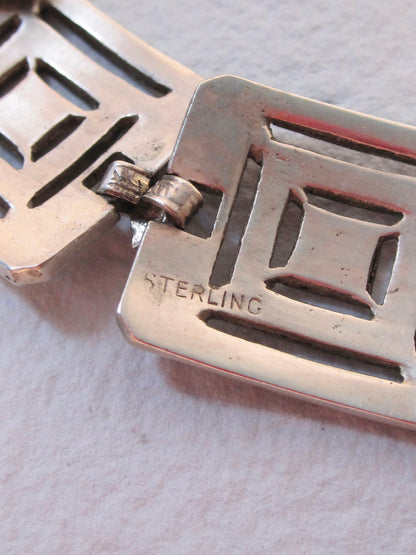 Antique Art Deco Sterling and Marcasite Panel Bracelet