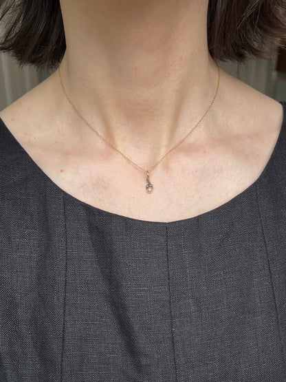 Antique Rose Cut Diamond and Untested Pearl Charm in 10K and 18K with Sterling
