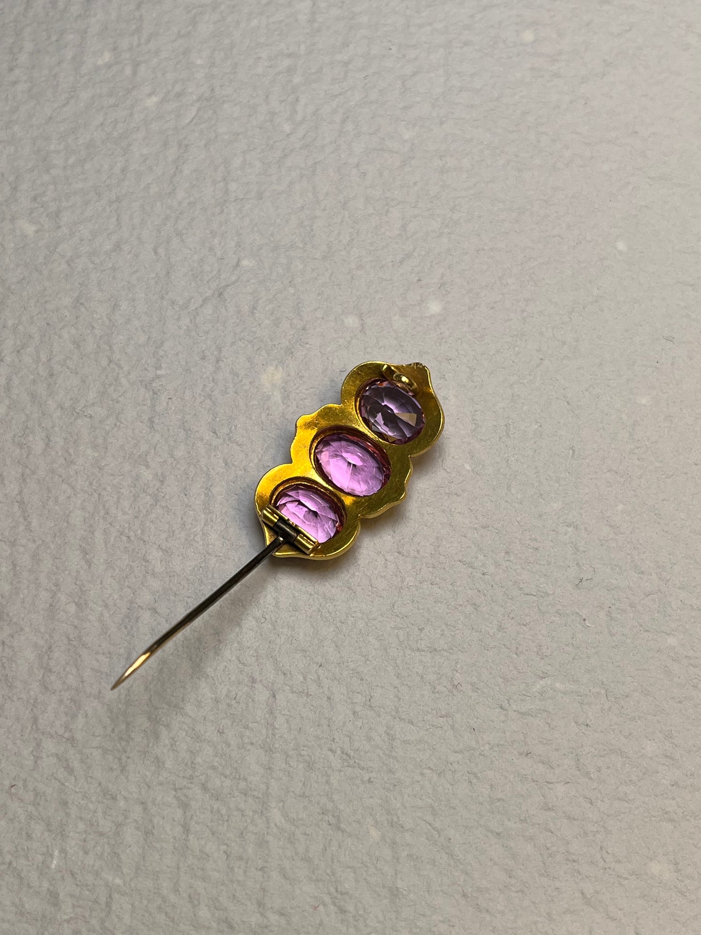 Antique 18K and Imperial Pink Topaz Brooch