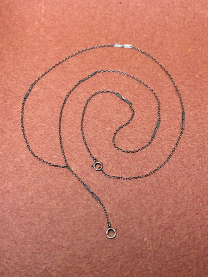 Antique 14K White Gold Lariat Chain