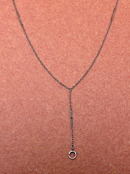 Antique 14K White Gold Lariat Chain