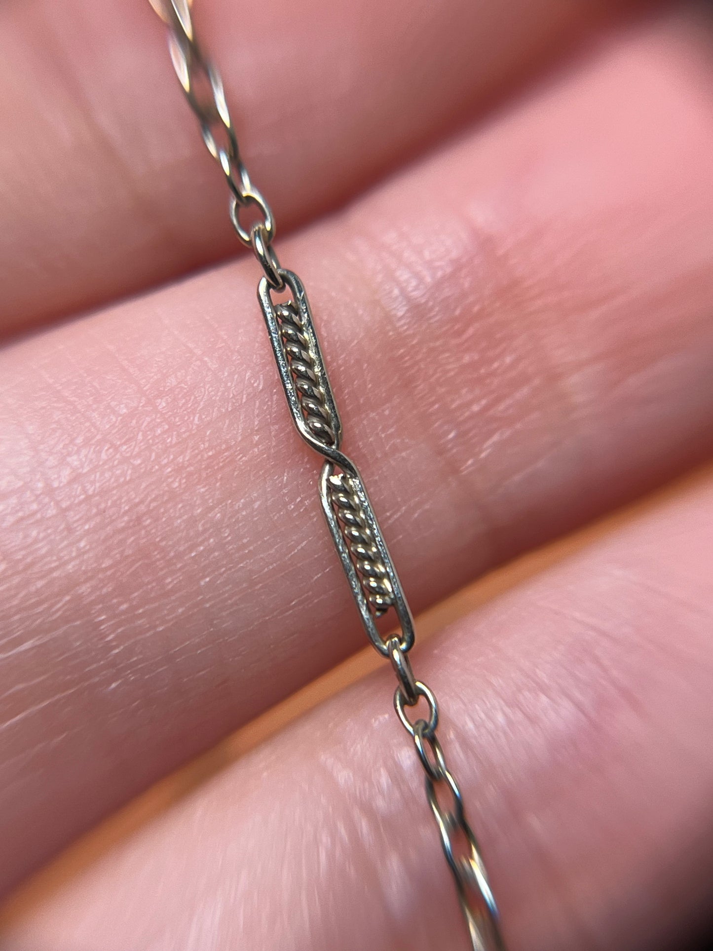 Antique 14K White Gold Lariat Chain