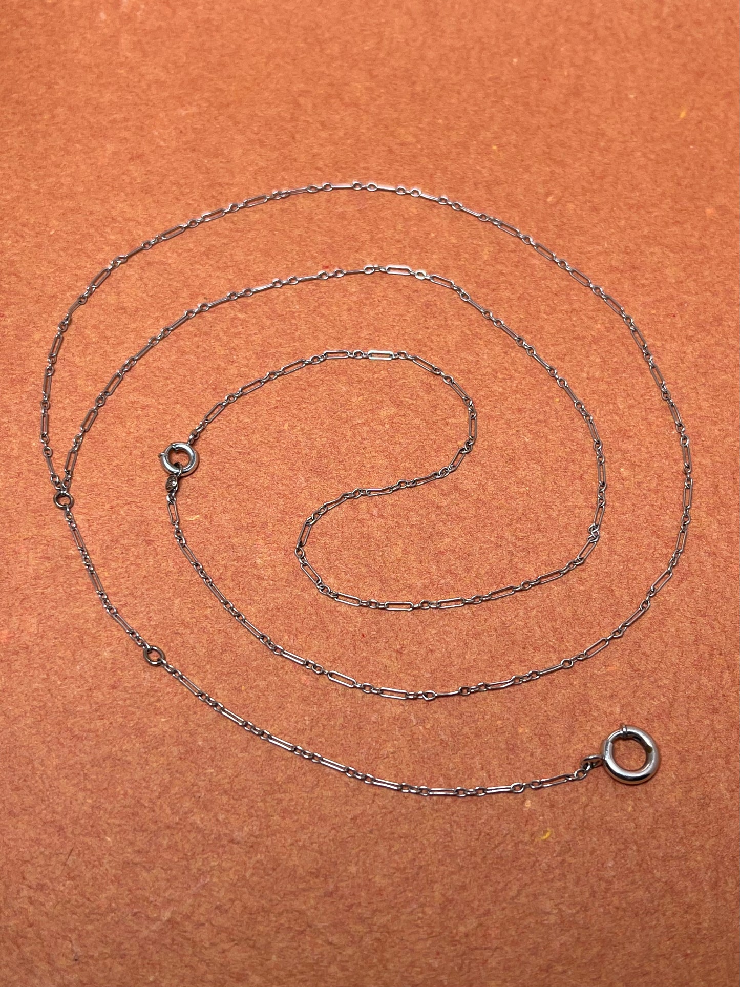 Antique White Gold Filled Lariat Chain