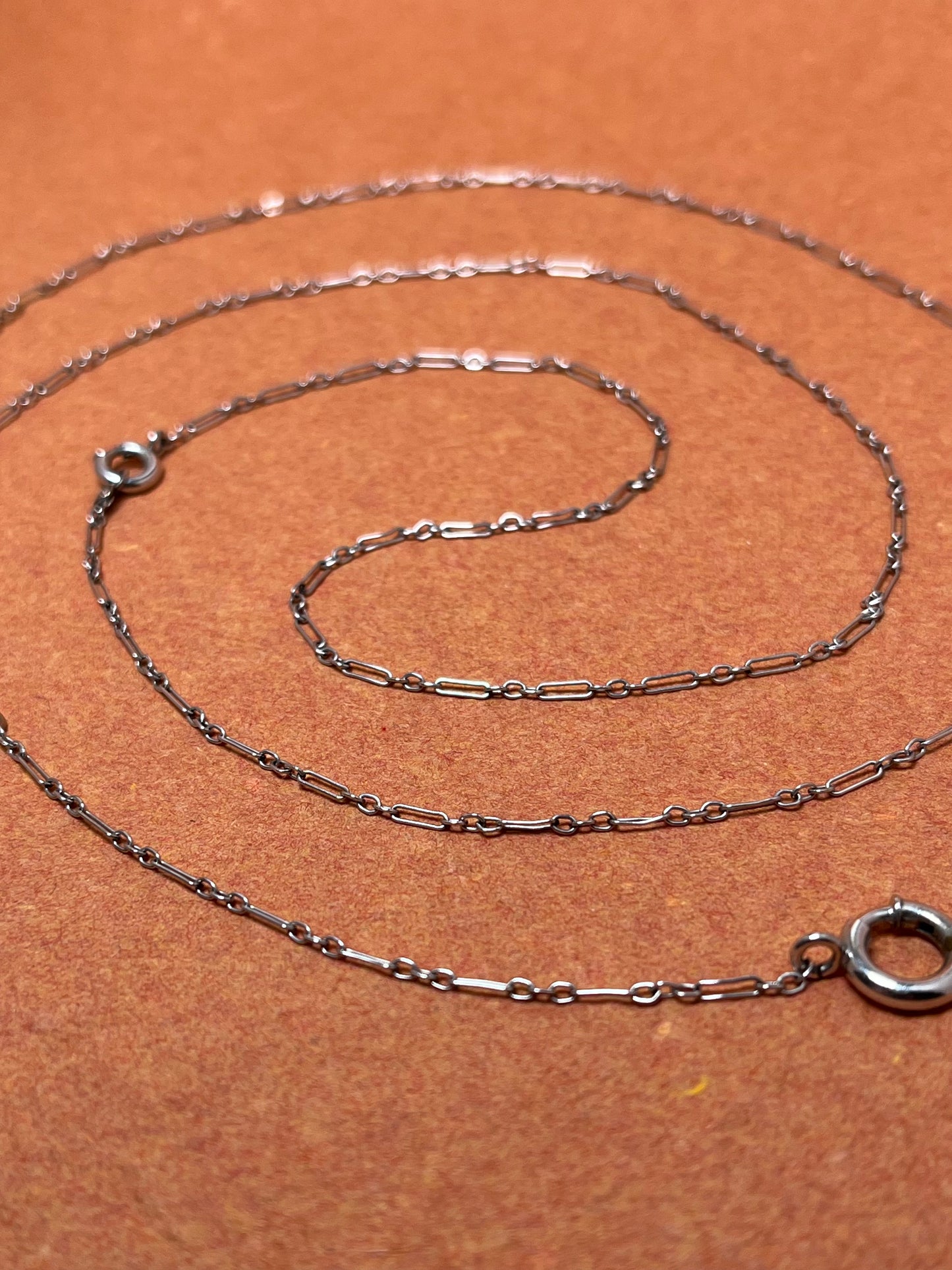 Antique White Gold Filled Lariat Chain