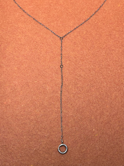 Antique White Gold Filled Lariat Chain