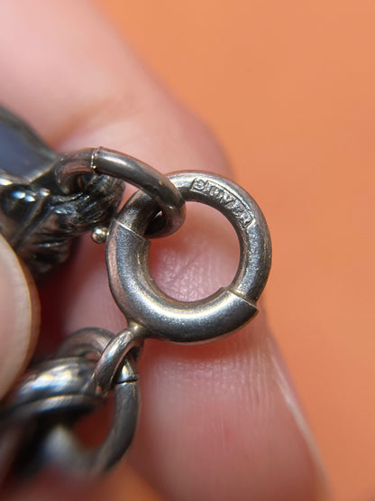 Antique Scottish Specimen Agate Bracelet in Sterling c. 1900