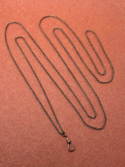 Antique Gold Filled Longuard Rope Chain with Dog Clip