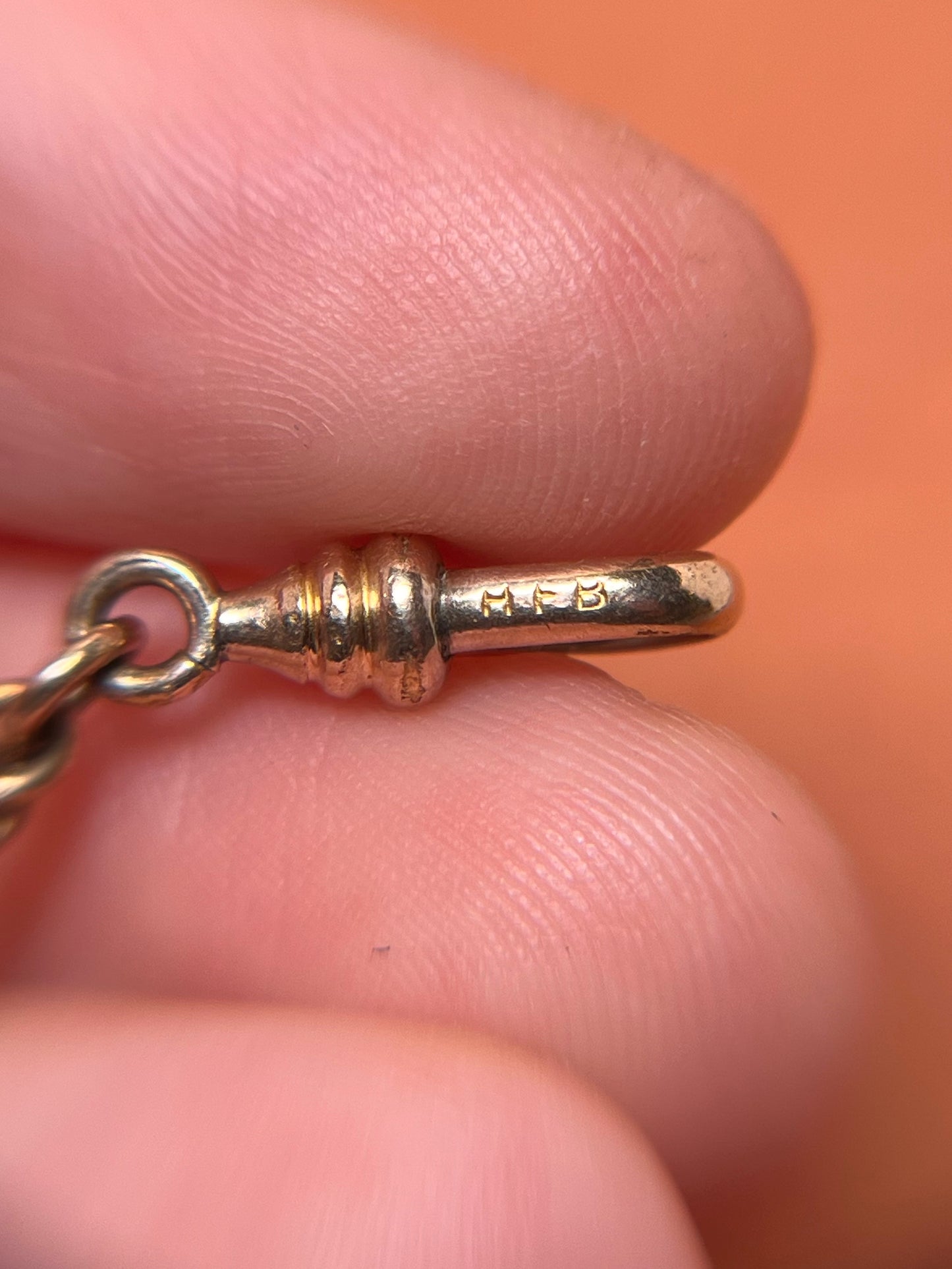 Antique Gold Filled Longuard Rope Chain with Dog Clip
