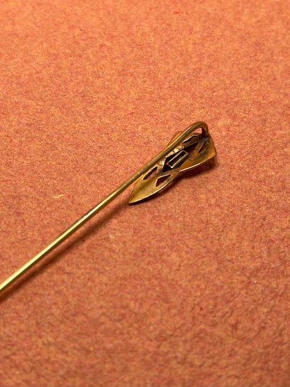 Art Nouveau Gold Filled Stickpin with Green Paste