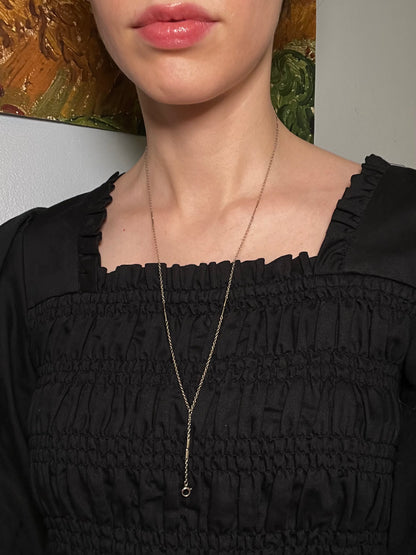 Antique 14K White Gold Lariat Chain