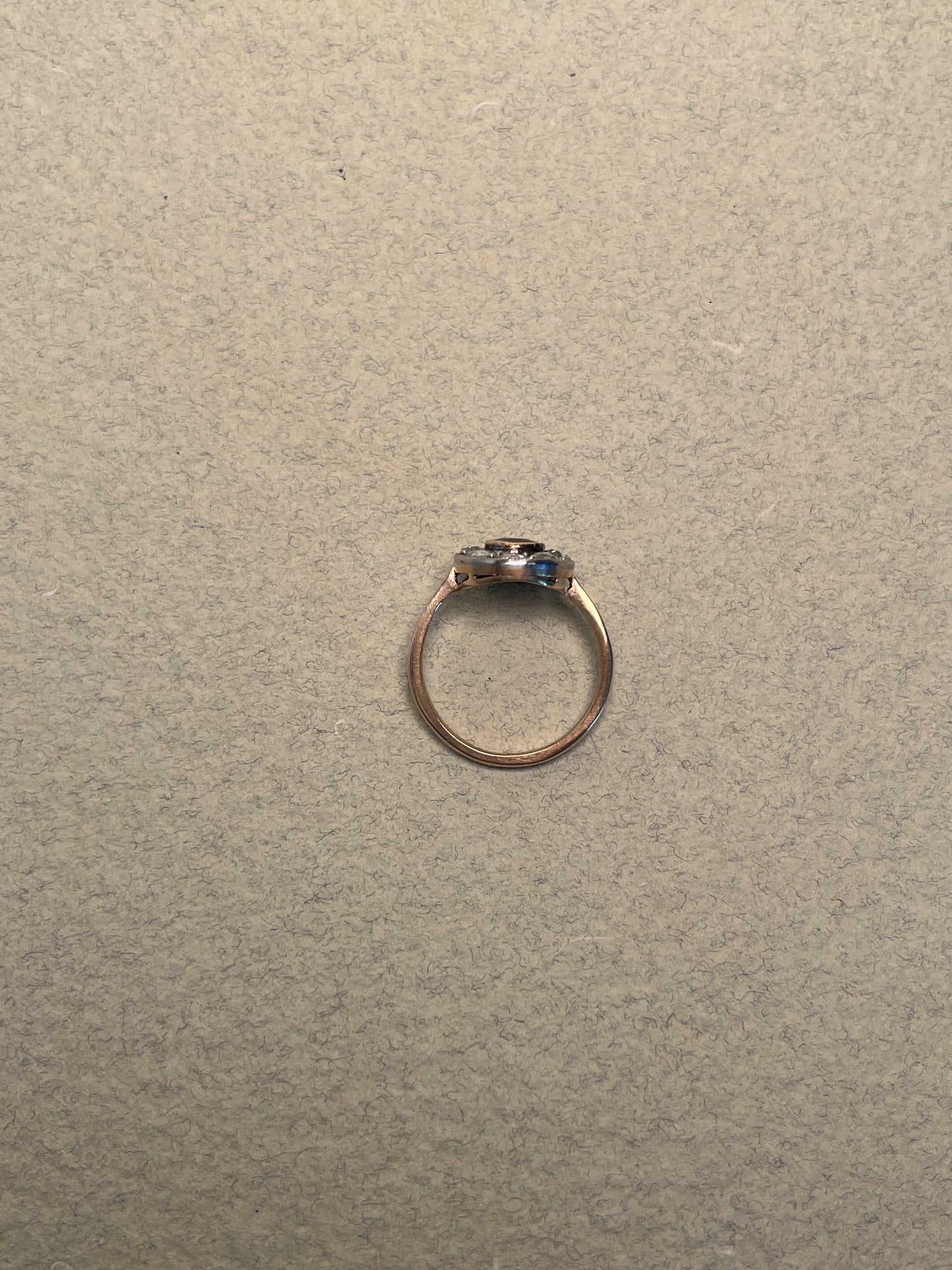 Edwardian Rose Cut Diamond and Sapphire Target Ring