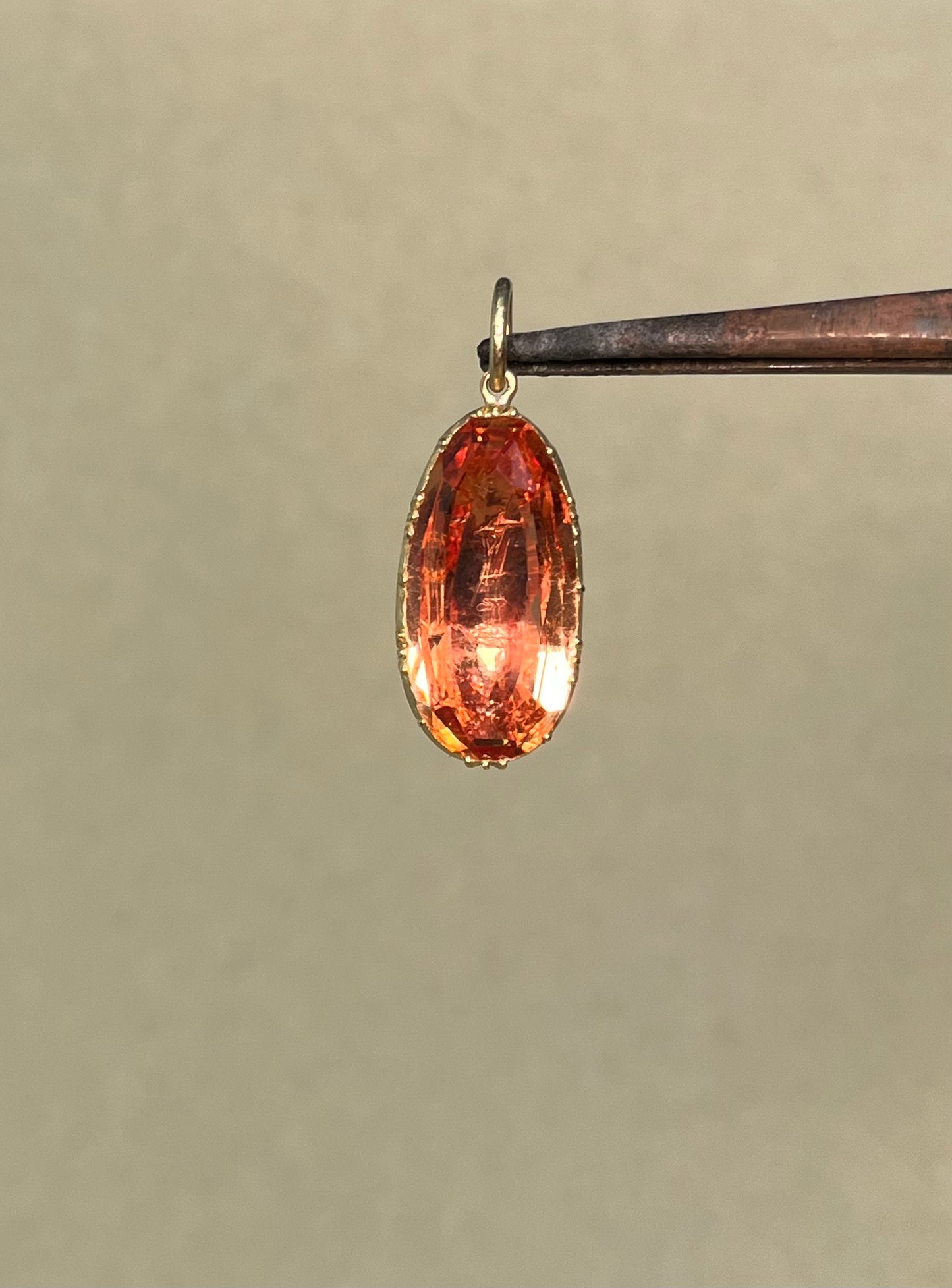 Delicate Late Georgian ~8 Carat Imperial Topaz Pendant