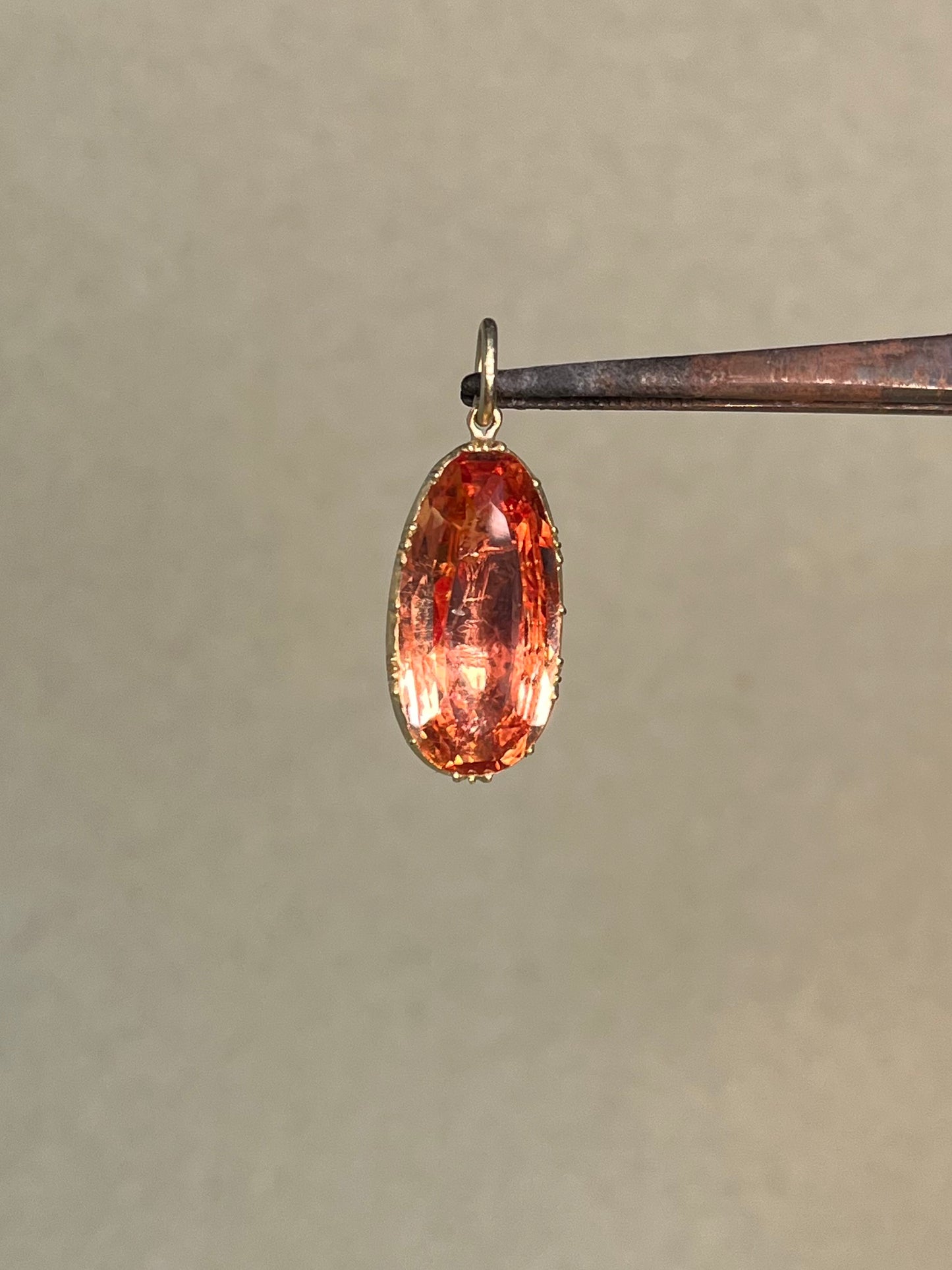 Delicate Late Georgian ~8 Carat Imperial Topaz Pendant