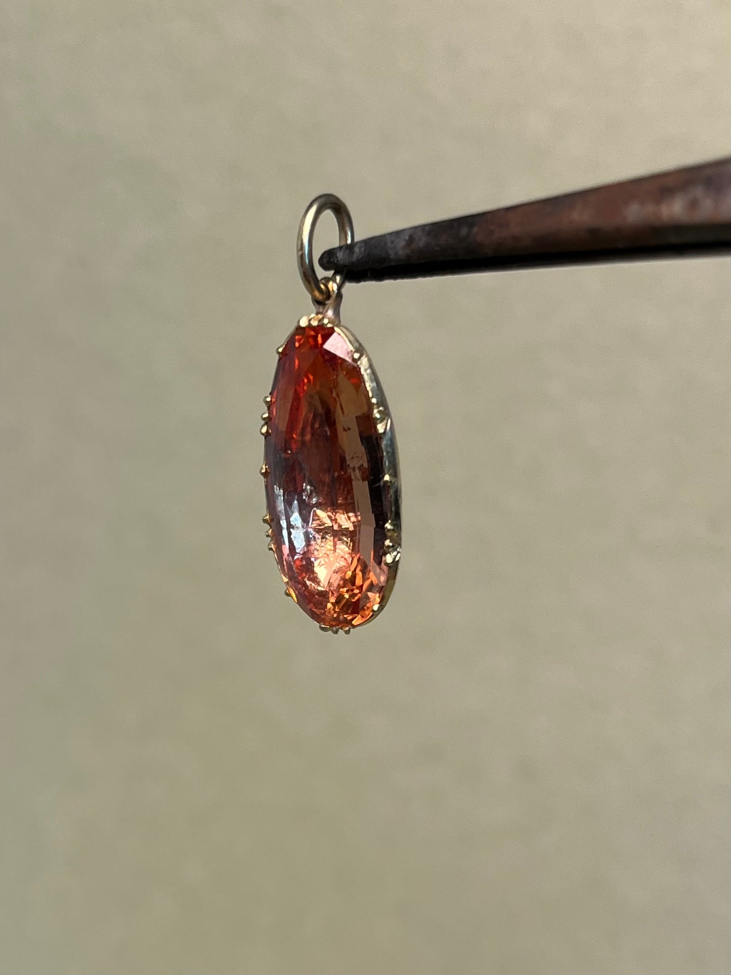Delicate Late Georgian ~8 Carat Imperial Topaz Pendant