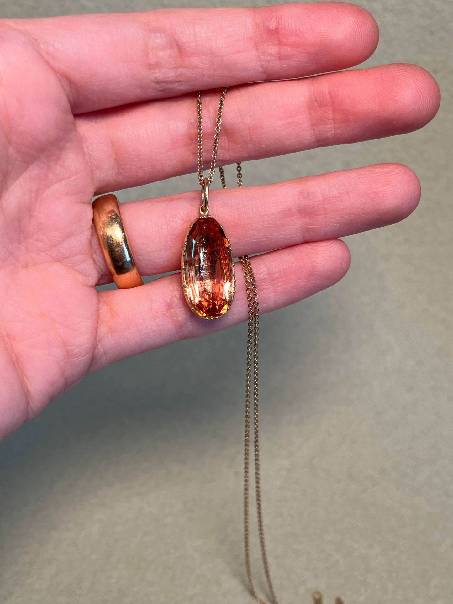 Delicate Late Georgian ~8 Carat Imperial Topaz Pendant