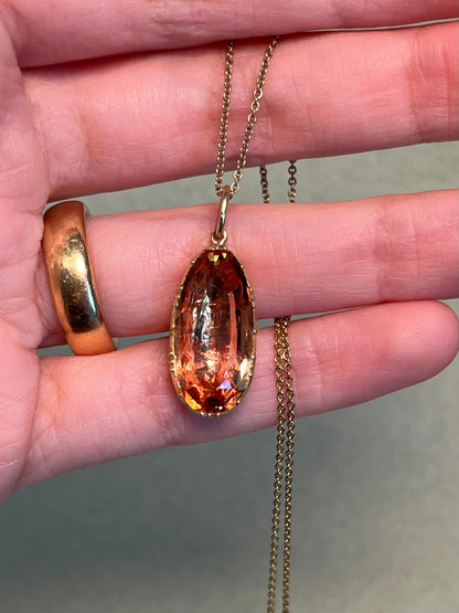 Delicate Late Georgian ~8 Carat Imperial Topaz Pendant