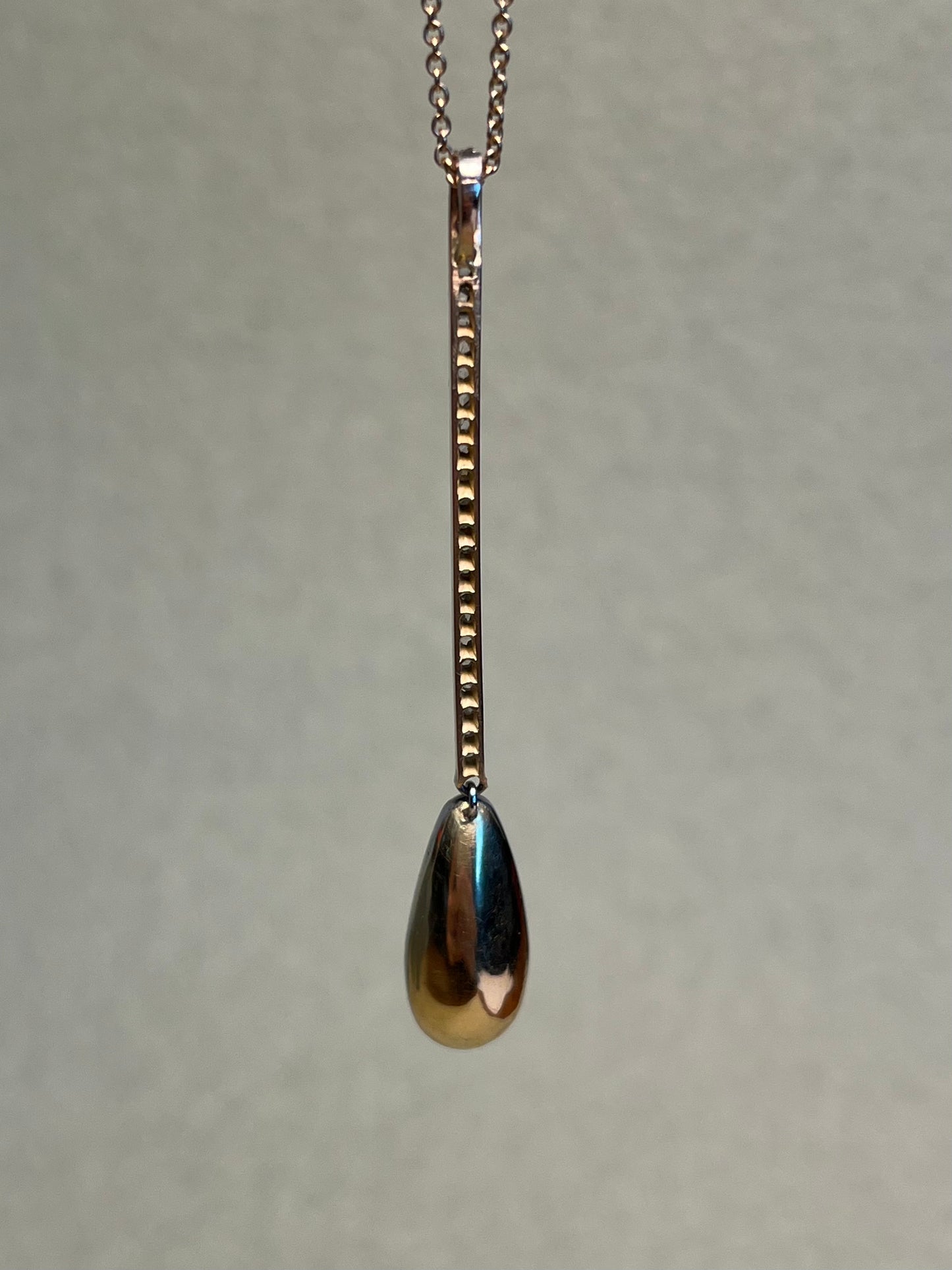 Rose Cut Diamond and Antique 4 Carat Aquamarine Drop Pendant in Platinum, 18K and 14K