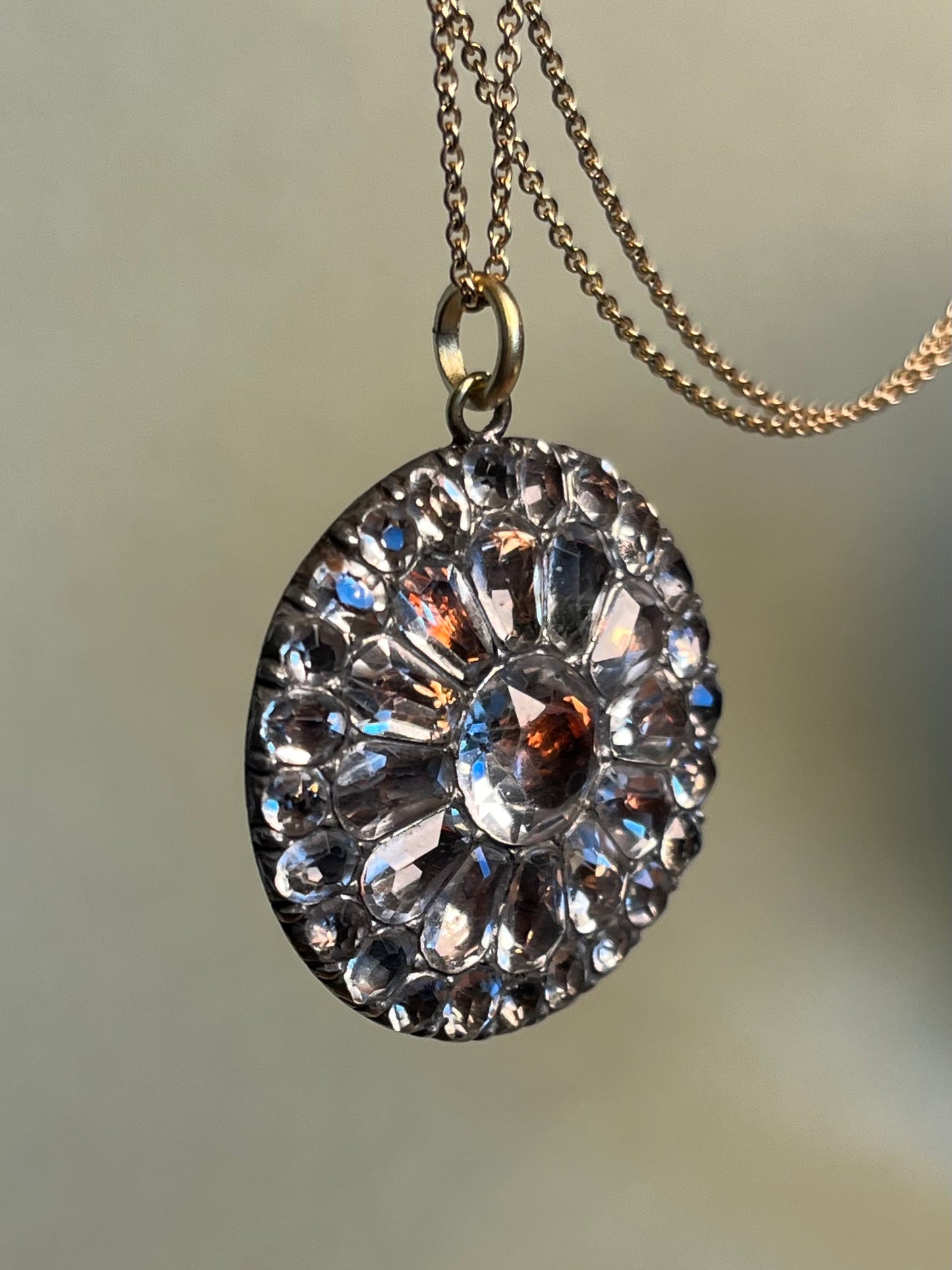 18th Century Foiled Paste Cluster Pendant