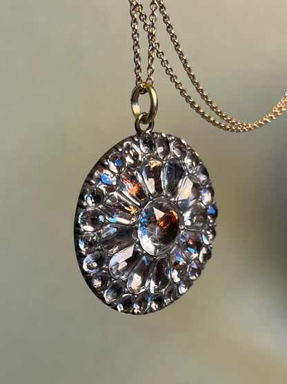 18th Century Foiled Paste Cluster Pendant