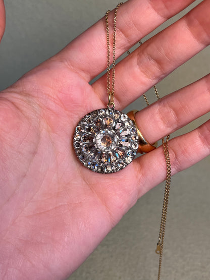 18th Century Foiled Paste Cluster Pendant