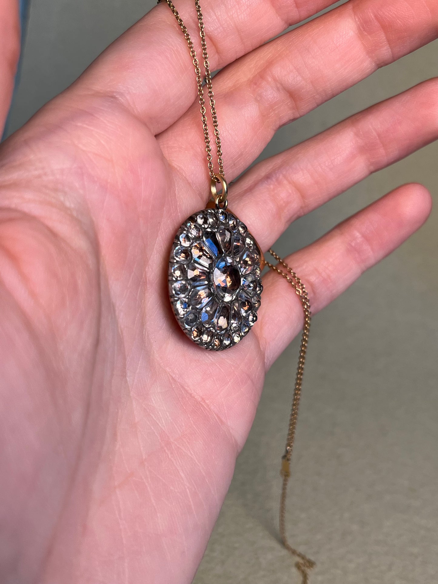 18th Century Foiled Paste Cluster Pendant