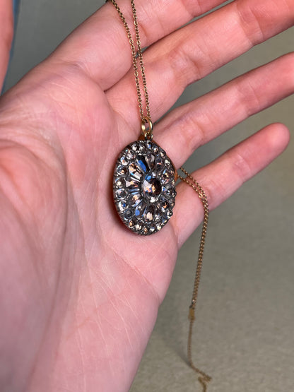18th Century Foiled Paste Cluster Pendant