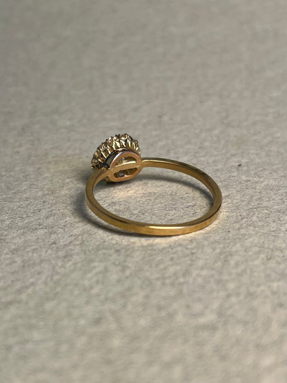 Victorian Old Mine Cut Diamond Cluster Ring with New Shank