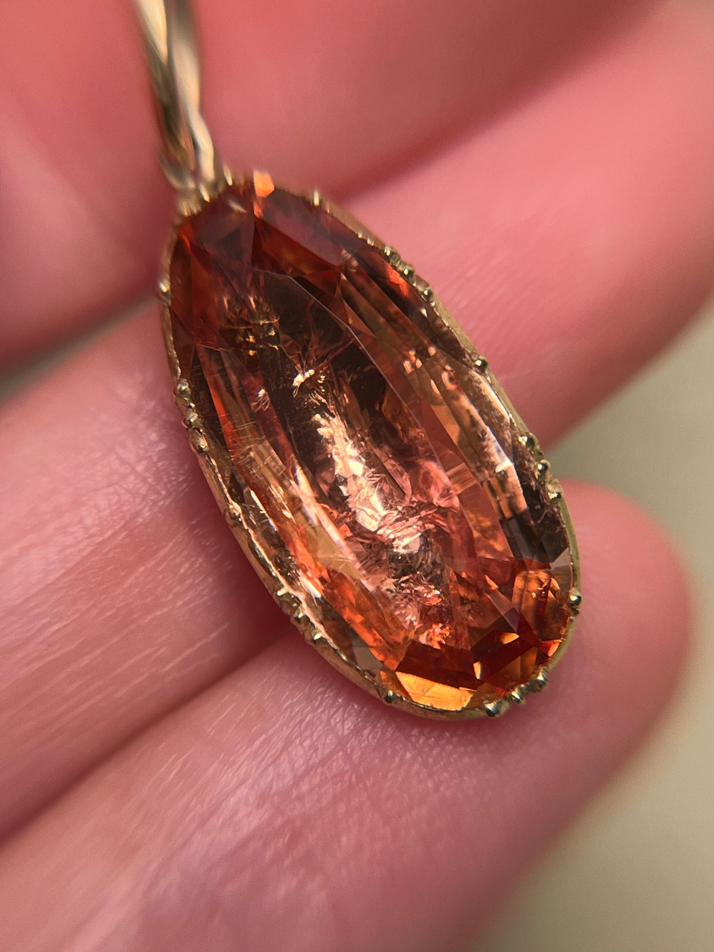 Delicate Late Georgian ~8 Carat Imperial Topaz Pendant