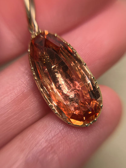 Delicate Late Georgian ~8 Carat Imperial Topaz Pendant
