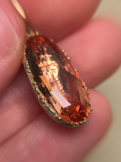 Delicate Late Georgian ~8 Carat Imperial Topaz Pendant