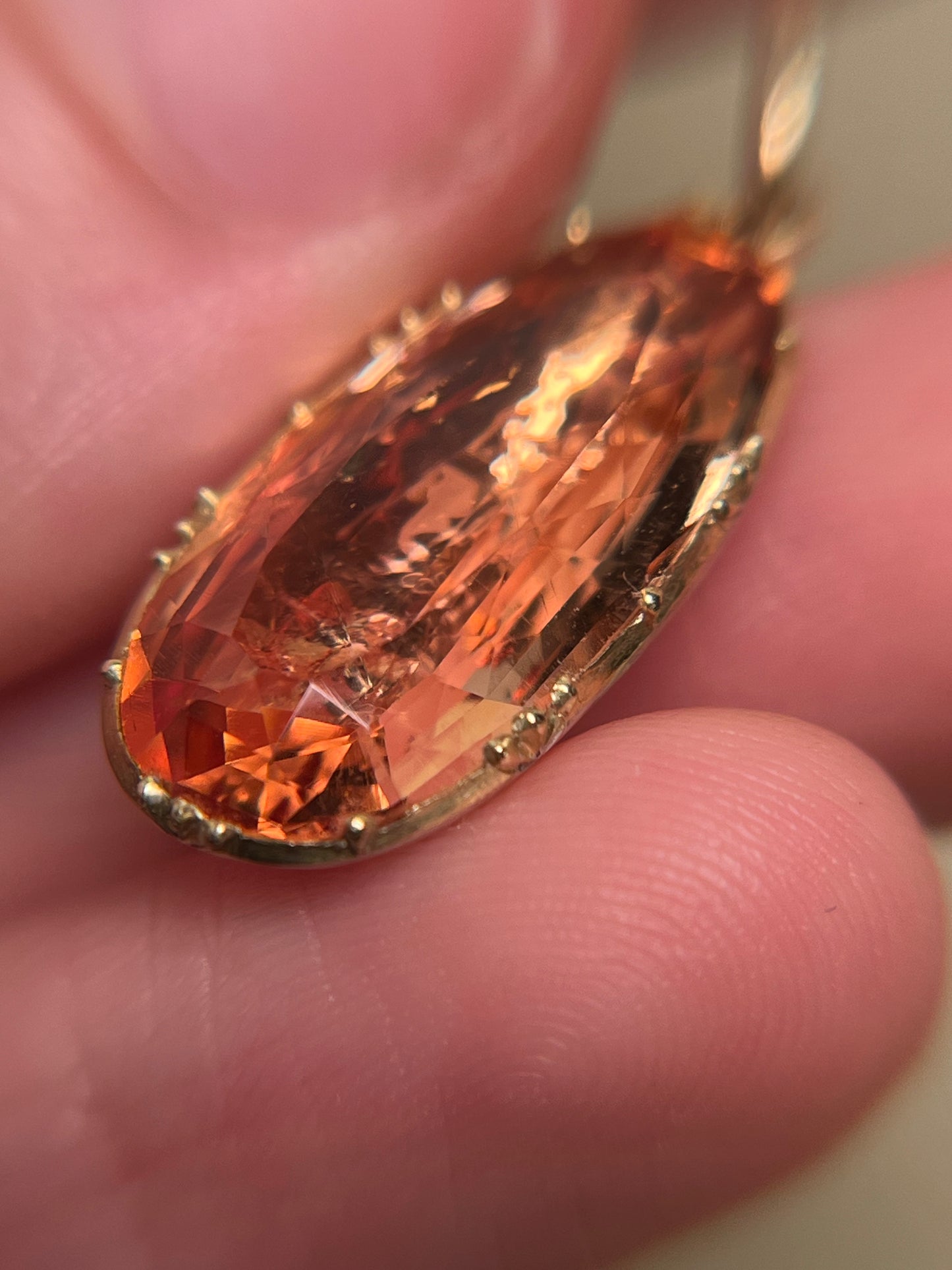 Delicate Late Georgian ~8 Carat Imperial Topaz Pendant