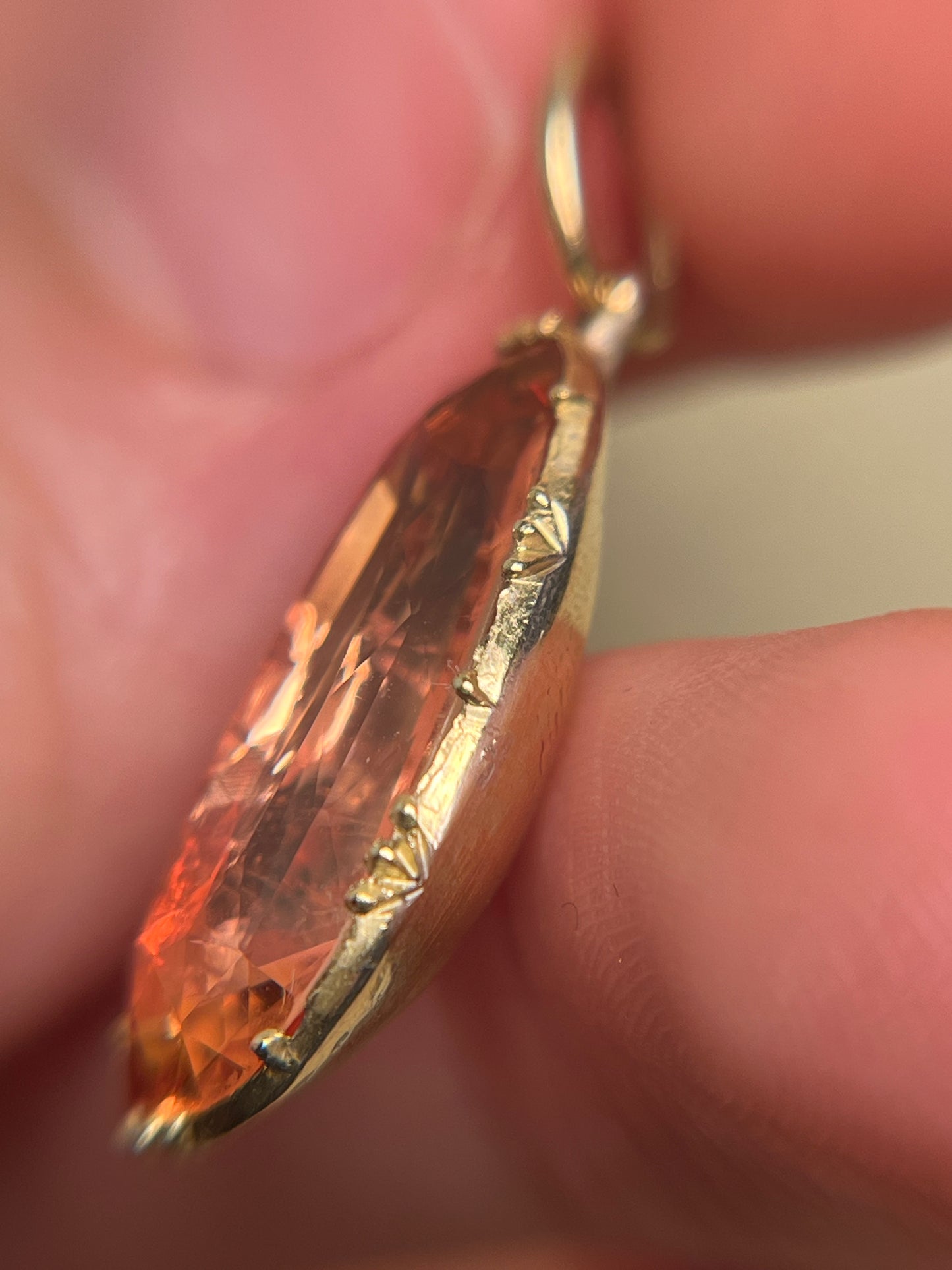Delicate Late Georgian ~8 Carat Imperial Topaz Pendant