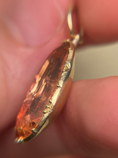 Delicate Late Georgian ~8 Carat Imperial Topaz Pendant