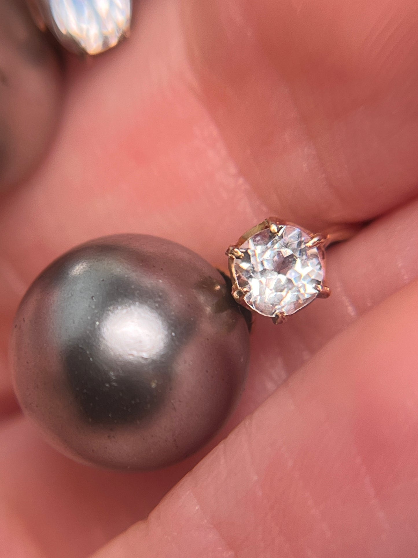Pristine 19th C French Paste and Blown Glass Pearl Earrings