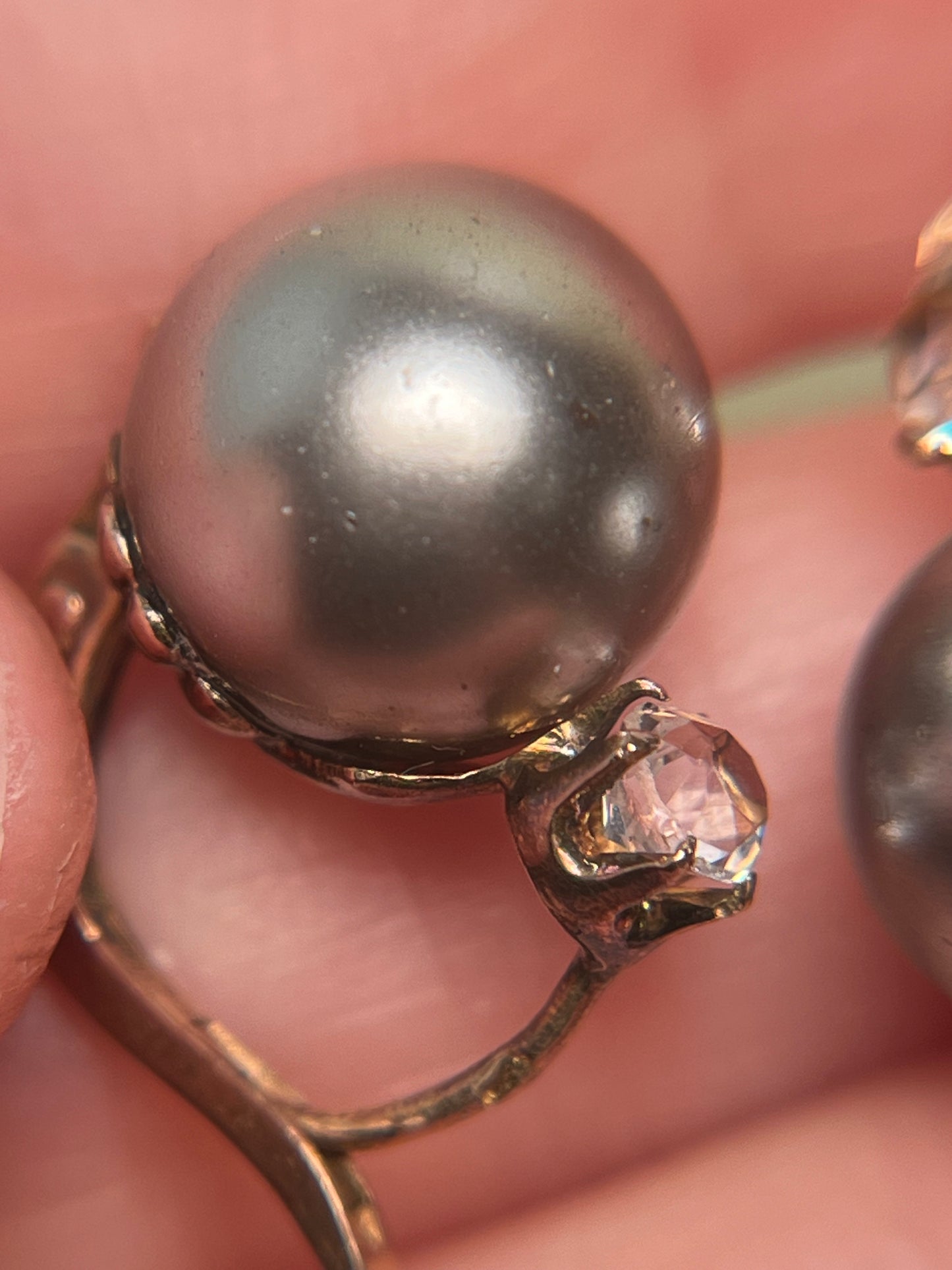Pristine 19th C French Paste and Blown Glass Pearl Earrings