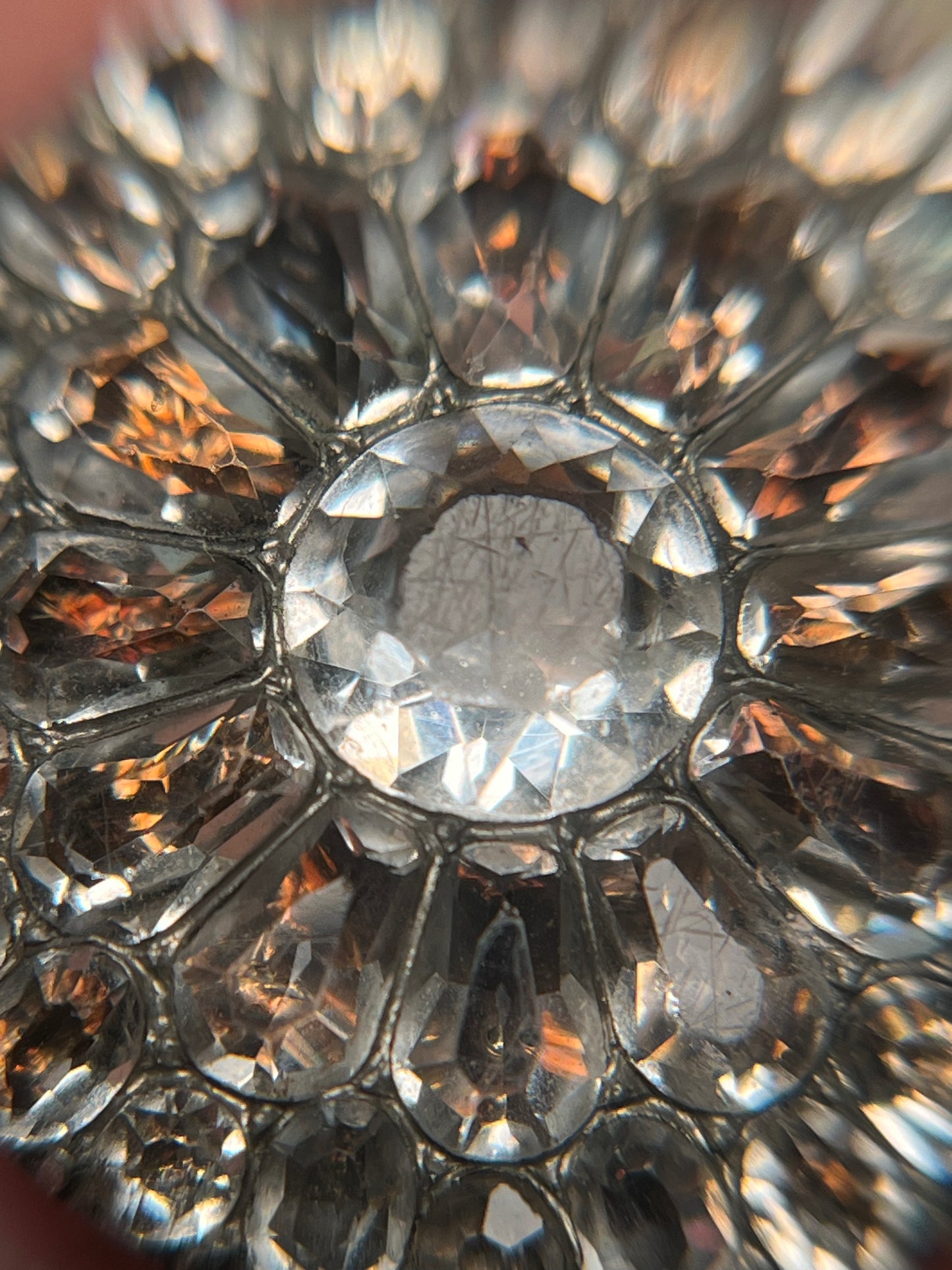 18th Century Foiled Paste Cluster Pendant