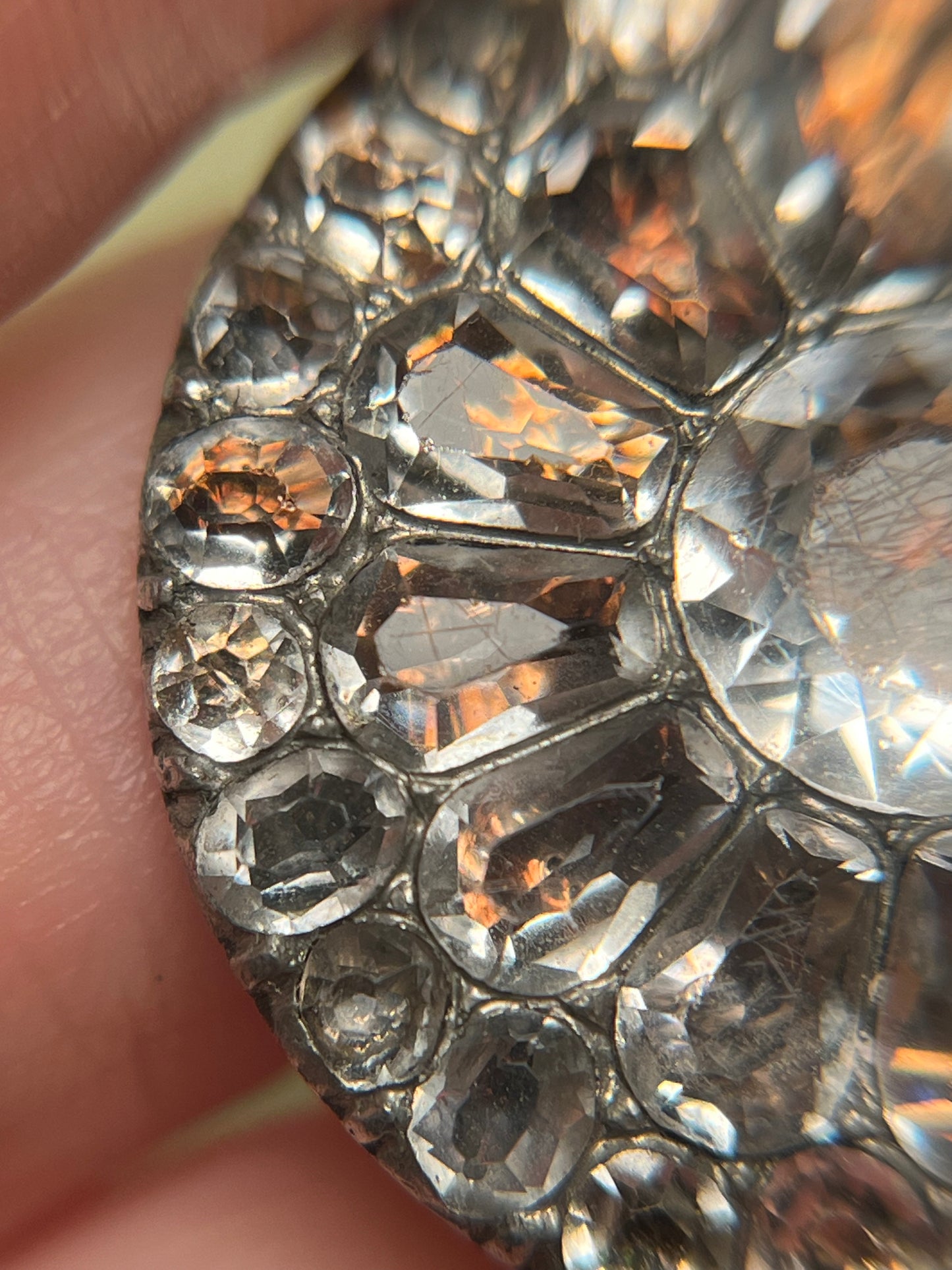 18th Century Foiled Paste Cluster Pendant