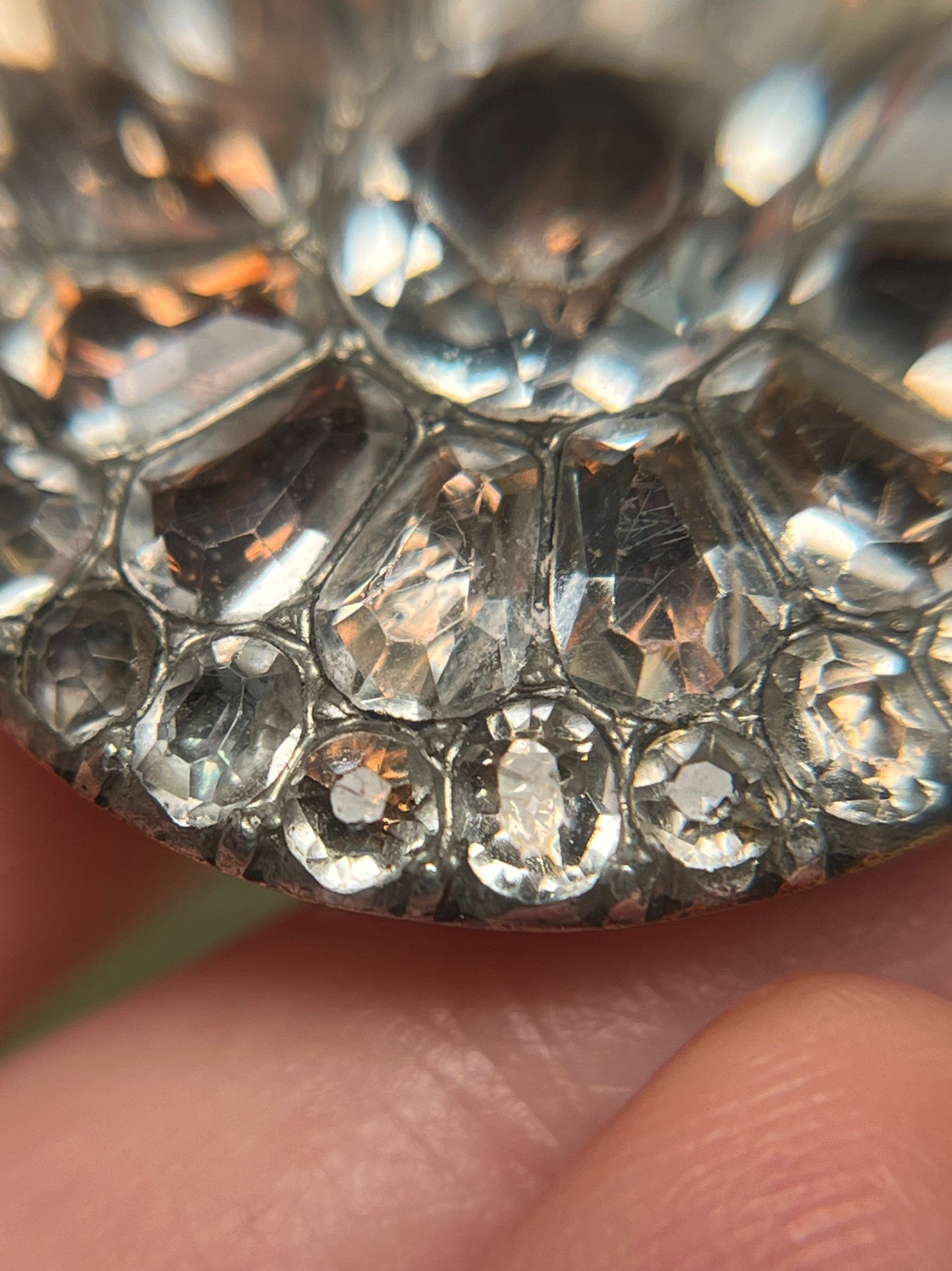 18th Century Foiled Paste Cluster Pendant