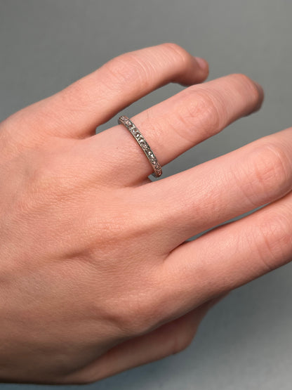 Antique French Art Deco Rose-Cut Diamond Eternity Ring