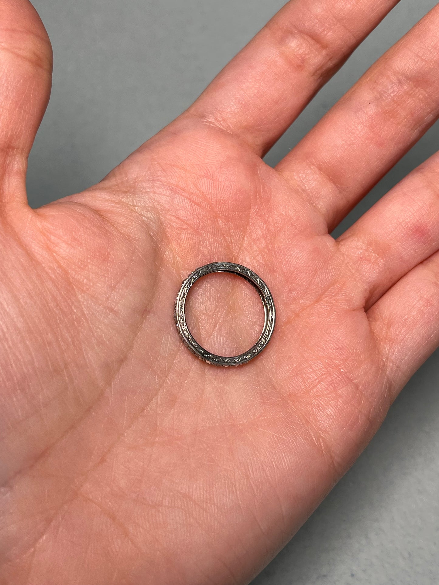 Antique French Art Deco Rose-Cut Diamond Eternity Ring