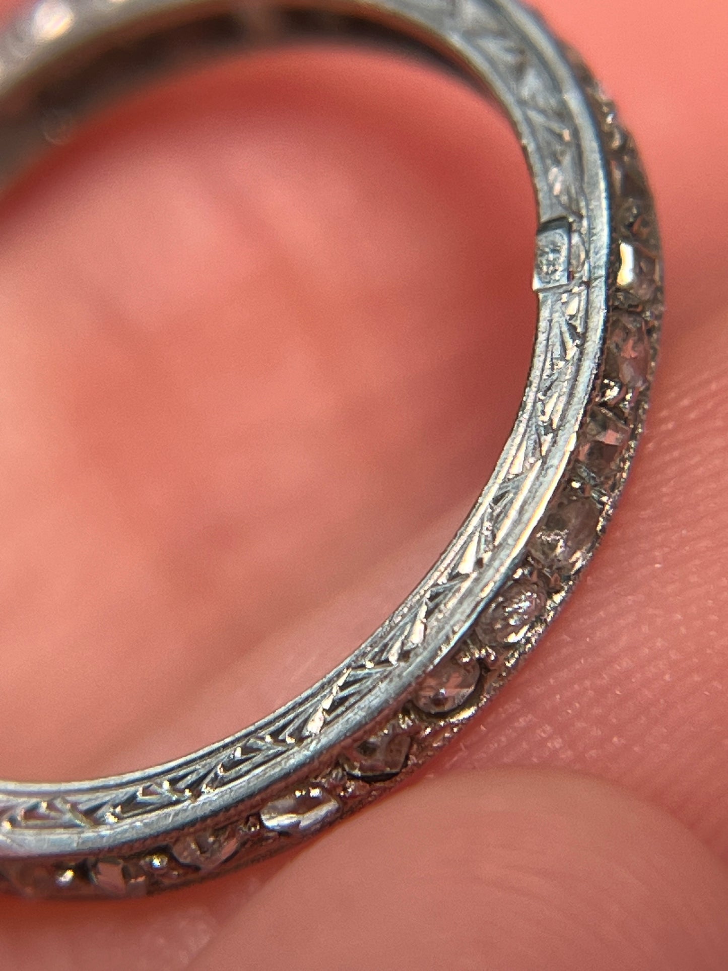 Antique French Art Deco Rose-Cut Diamond Eternity Ring