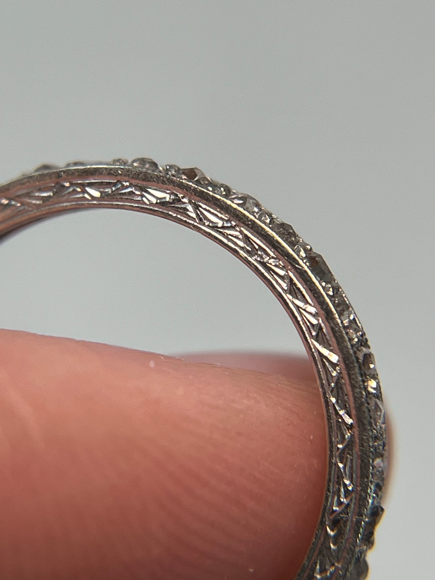Antique French Art Deco Rose-Cut Diamond Eternity Ring