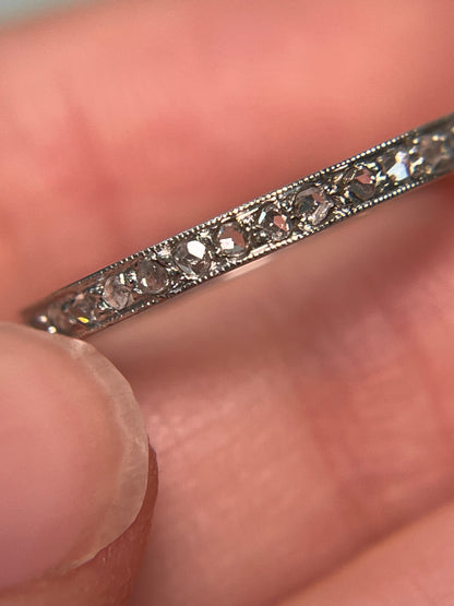 Antique French Art Deco Rose-Cut Diamond Eternity Ring